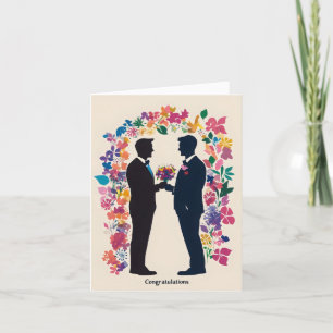 Cartes Pour Fêtes Annuelles Félicitations Fleurs de mariage gay
