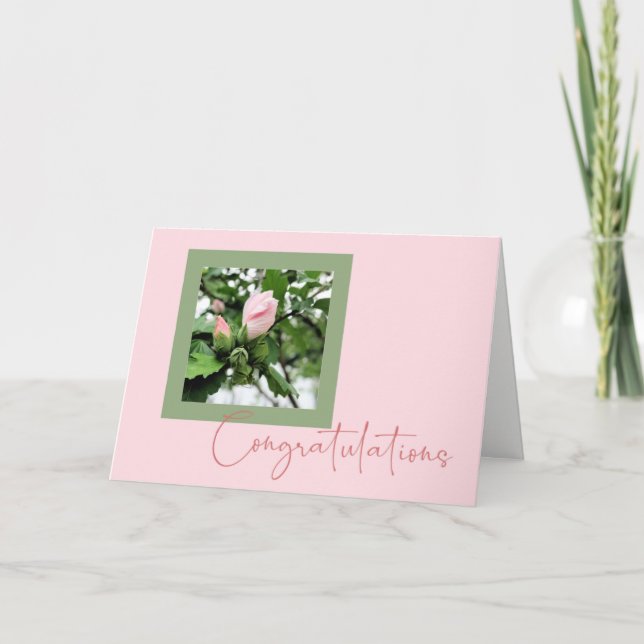 Cartes Pour Fêtes Annuelles Félicitations - Général - Rose rose de Sharon (Devant)