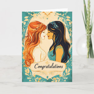 Cartes Pour Fêtes Annuelles Félicitations Mariage lesbien coloré