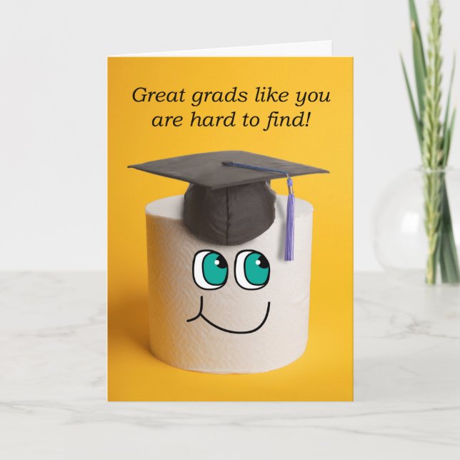 Cartes Pour Fêtes Annuelles Félicitations Papier Toilette Graduate en Humour C (Devant)