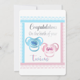 Cartes Pour Fêtes Annuelles félicitations pour la naissance de jumeaux !
