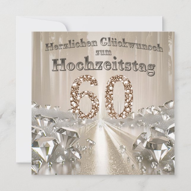 Cartes Pour Fêtes Annuelles Félicitations pour le 60ème. mariage (Devant)