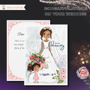 Cartes Pour Fêtes Annuelles Félicitations pour le mariage de la mariée mignonn