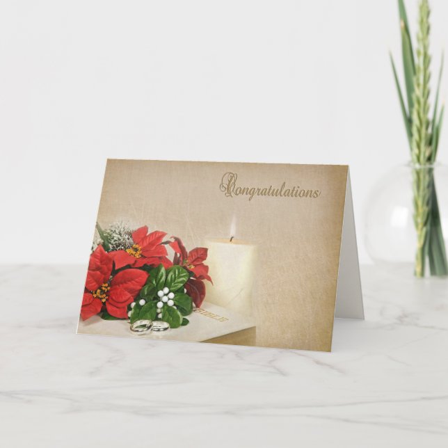 Cartes Pour Fêtes Annuelles Félicitations pour le mariage de Noël (Devant)