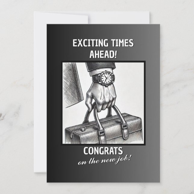 Cartes Pour Fêtes Annuelles Félicitations pour le nouveau travail (Devant)