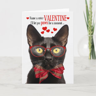 Cartes Pour Fêtes Annuelles Féline de chat Bombay noir Humour Saint Valentin