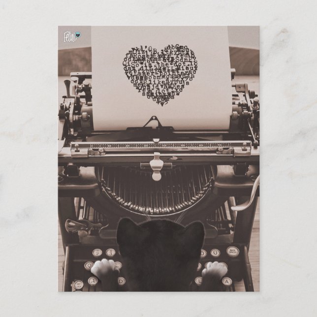 Cartes Pour Fêtes Annuelles Felini Chat Tape Coeur de la Saint-Valentin - (Devant)