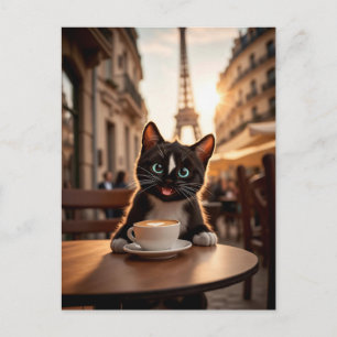 Cartes Pour Fêtes Annuelles Felini le Chat à Paris Voyage à la Tour Eiffel a