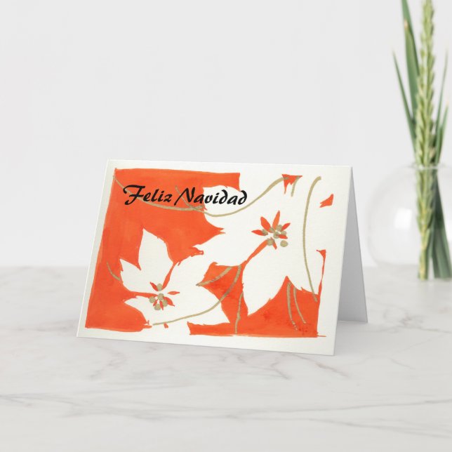 Cartes Pour Fêtes Annuelles Felix Navidad - Poinsetia (Devant)