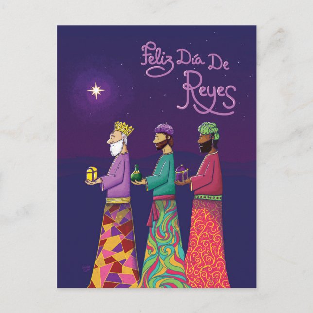 Cartes Pour Fêtes Annuelles Feliz Día de Reyes / Joyeux Jour des Trois Rois (Devant)