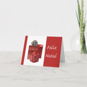 Cartes Pour Fêtes Annuelles Feliz Natal Allemand Pointeur à cheveux courts Noë