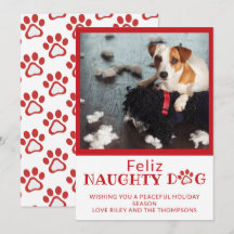 Feliz Naughty Dog Red Empreintes de pattes Animaux
