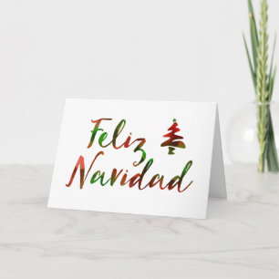 Cartes Pour Fêtes Annuelles Feliz Navidad (bokeh tree lights)