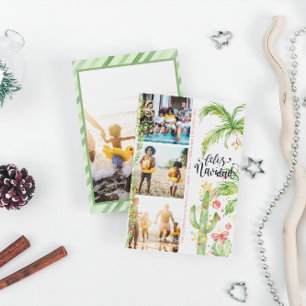 Cartes Pour Fêtes Annuelles Feliz Navidad   Collage photo de Noël avec cactus