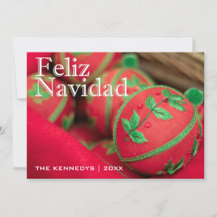 Cartes Pour Fêtes Annuelles Feliz Navidad - Décoration Ornement Vert/Rouge