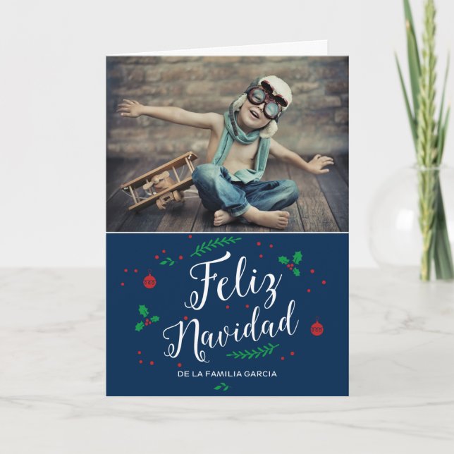 Cartes Pour Fêtes Annuelles Feliz Navidad del muérdago felicitación (Devant)