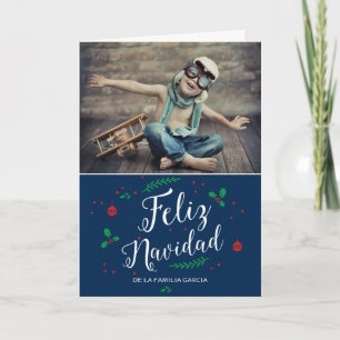 Cartes Pour Fêtes Annuelles Feliz Navidad del muérdago felicitación