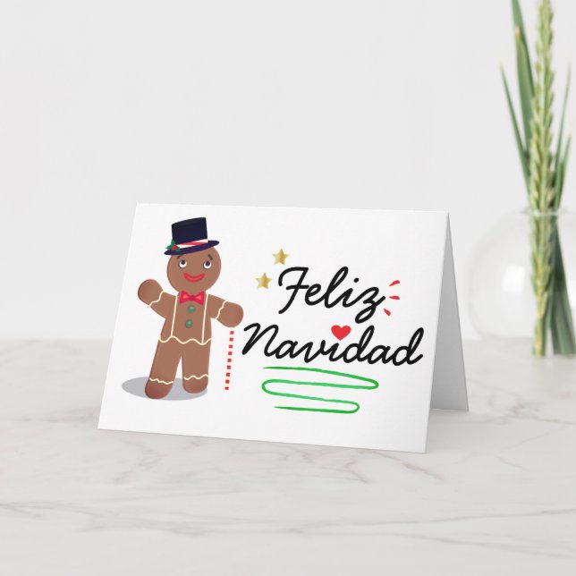 Cartes Pour Fêtes Annuelles "Feliz Navidad" en espagnol Joyeux Noël (Devant)