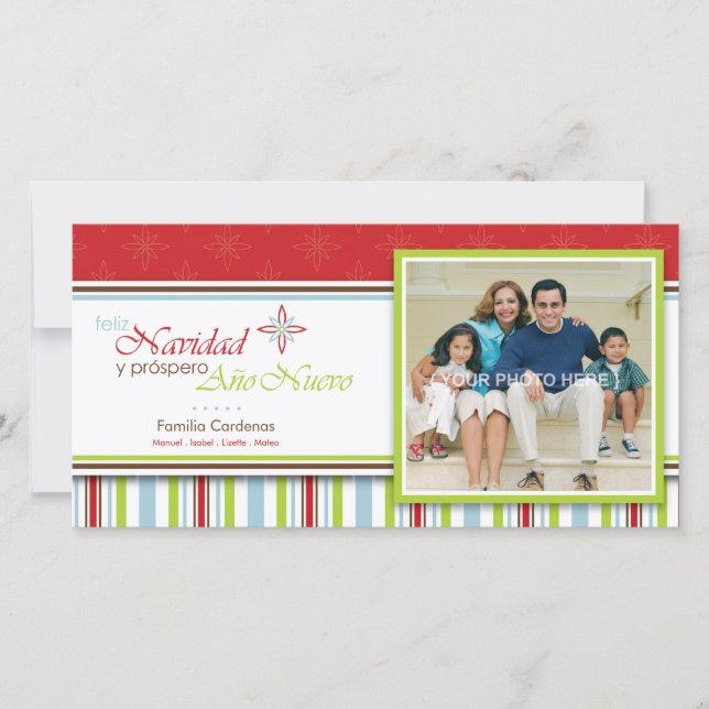 Cartes Pour Fêtes Annuelles Feliz Navidad (Flor) (Devant)