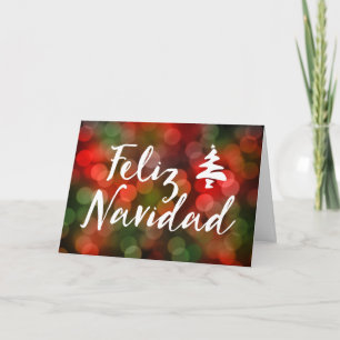 Cartes Pour Fêtes Annuelles Feliz Navidad (lumières des livres)