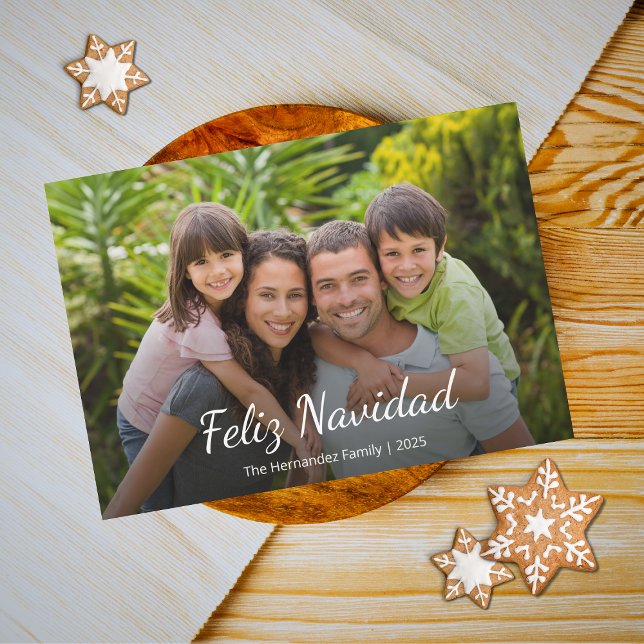 Cartes Pour Fêtes Annuelles Feliz Navidad Modern Christmas Photo de famille de (Créateur téléchargé)