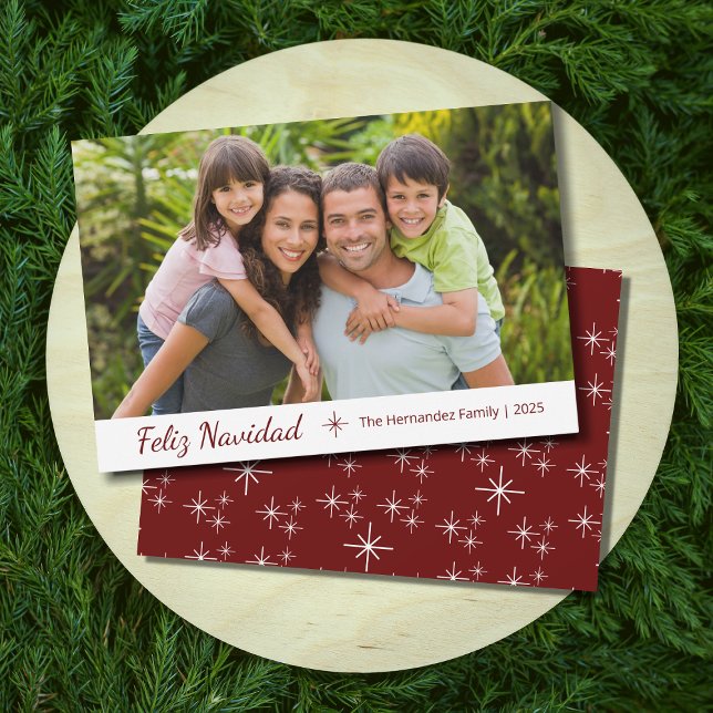Cartes Pour Fêtes Annuelles Feliz Navidad Modern Family Photo Noël (Créateur téléchargé)