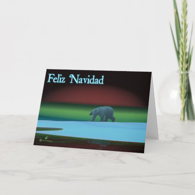 Cartes Pour Fêtes Annuelles Feliz Navidad - Ours polaire (Devant)