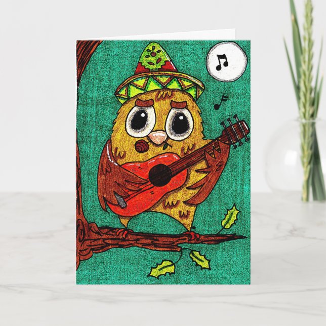 Cartes Pour Fêtes Annuelles Feliz Navidad Owl Card (Devant)