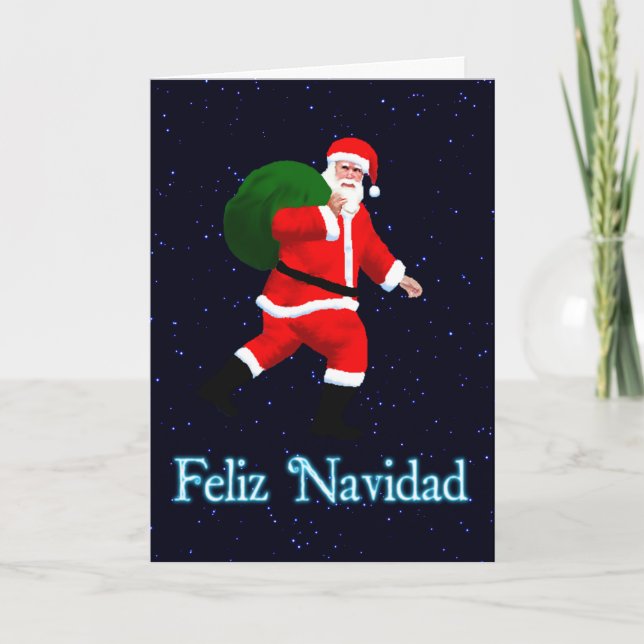 Cartes Pour Fêtes Annuelles Feliz Navidad - Père Noël (Devant)