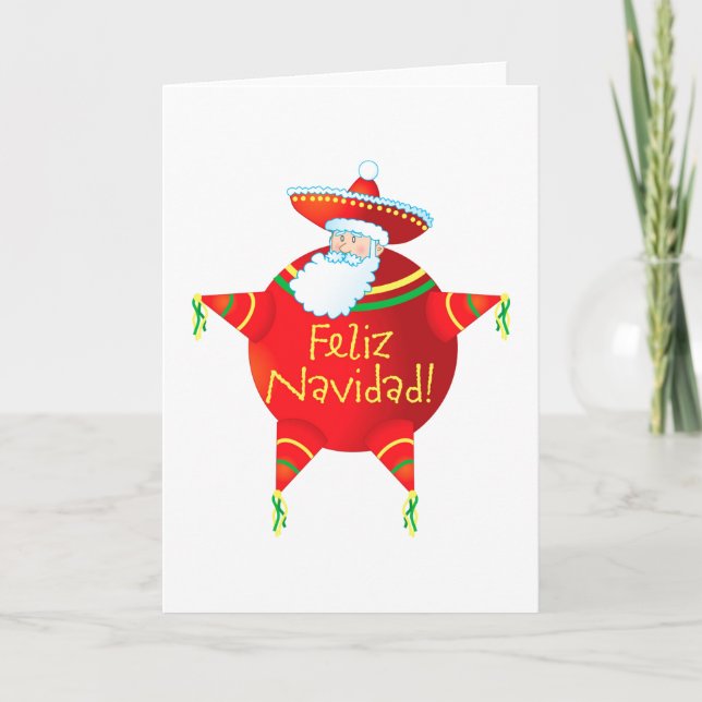 Cartes Pour Fêtes Annuelles Feliz Navidad Père Noël (Devant)