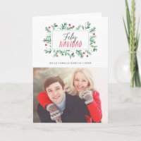 Feliz Navidad Pintado Follaje | Tarjeta de Navidad