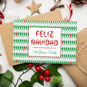 Cartes Pour Fêtes Annuelles Feliz Navidad Red Chile Pepper