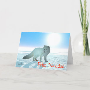 Cartes Pour Fêtes Annuelles Feliz Navidad - Renard arctique