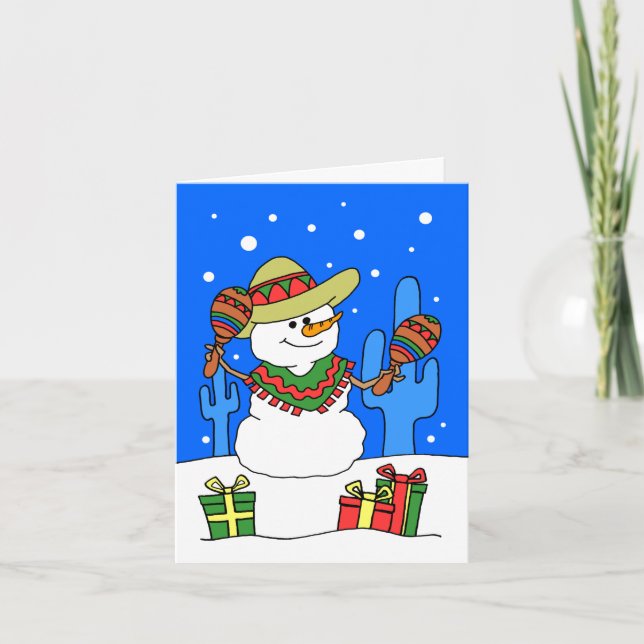 Cartes Pour Fêtes Annuelles Feliz Navidad Snowman (Devant)