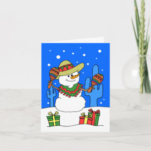 Cartes Pour Fêtes Annuelles Feliz Navidad Snowman