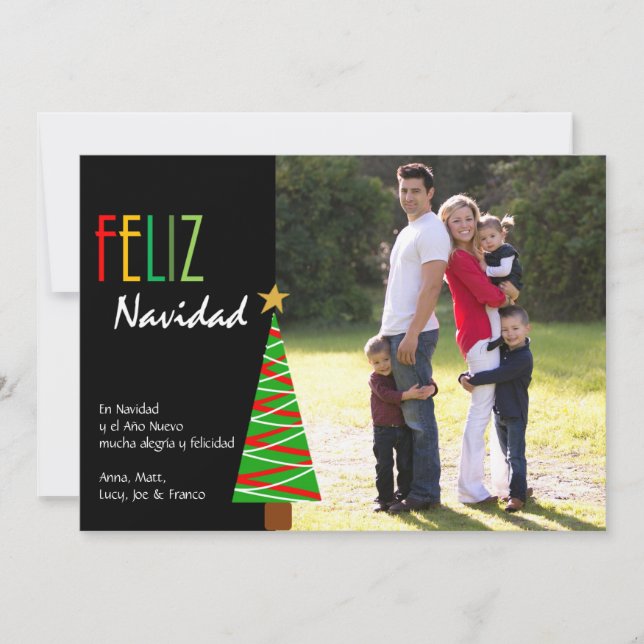 Cartes Pour Fêtes Annuelles Feliz Navidad Vistoso - photo espagnole de Noël (Devant)