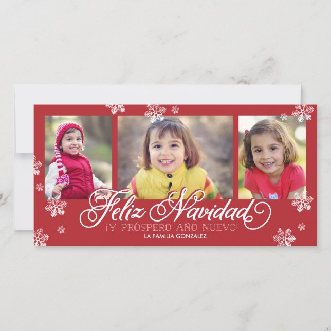 Cartes Pour Fêtes Annuelles Feliz Navidad Y Próspero Año Nuevo (Devant)