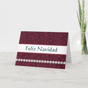 Cartes Pour Fêtes Annuelles Feliz Navidads Snowflakes MAROON Arrière - plan