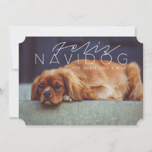 Cartes Pour Fêtes Annuelles Feliz Navidog   Photo de vacances