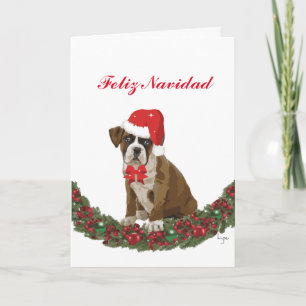 Cartes Pour Fêtes Annuelles Felize Navidad lindo perro festivo