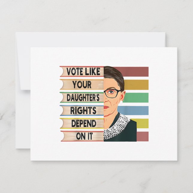 Cartes Pour Fêtes Annuelles Feministe Ruth Bader Ginsburg RBG Citation Girl Wi (Devant)