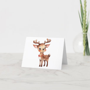 Cartes Pour Fêtes Annuelles Femme adorable et mignonne Reindeer de Noël BLANK