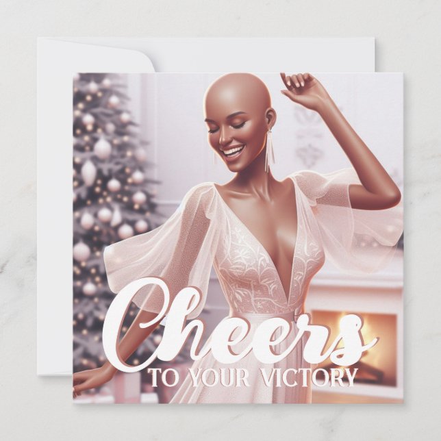 Cartes Pour Fêtes Annuelles Femme Afro-Américaine survivante du cancer dans la (Devant)