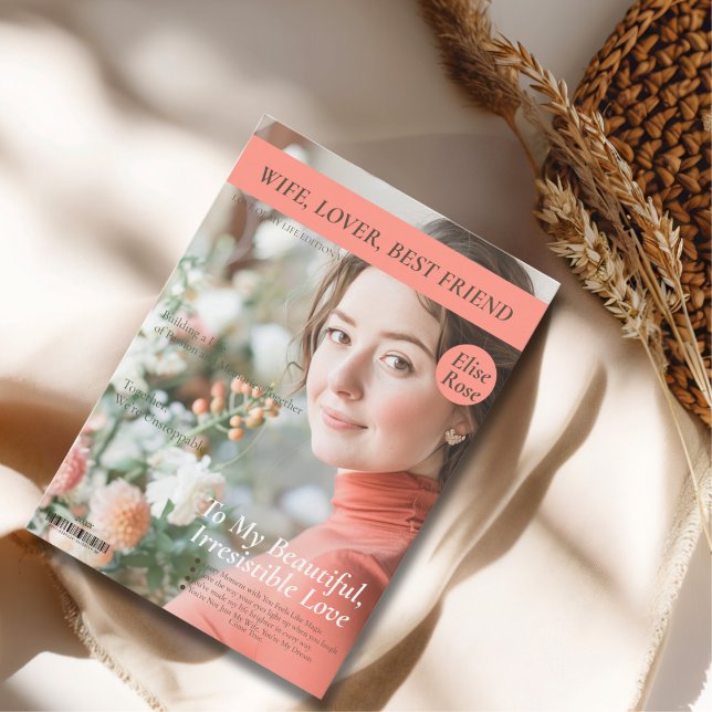 Cartes Pour Fêtes Annuelles Femme, Amant, couverture du magazine Best Friend (Wife, Lover, Best Friend Magazine cover Holiday Card)