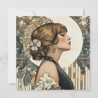 Cartes Pour Fêtes Annuelles Femme Art Nouveau