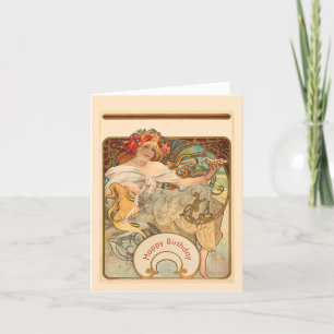 Cartes Pour Fêtes Annuelles Femme aux coquelicots dans les cheveux