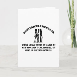 Cartes Pour Fêtes Annuelles Femme célibataire unie - Simple chemise drôle