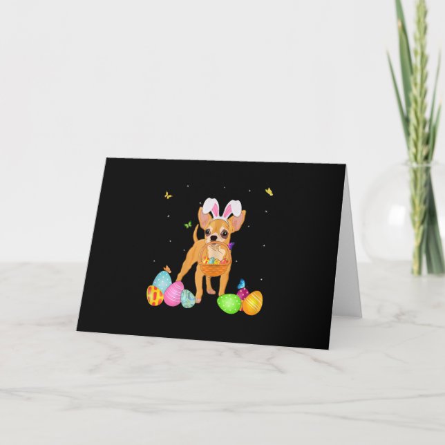 Cartes Pour Fêtes Annuelles Femme Chien Maman Cadeau Cute Bunny Chihuahua Oeuf (Devant)