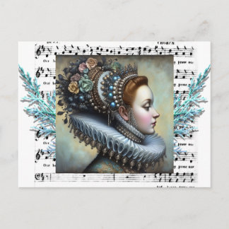 Cartes Pour Fêtes Annuelles Femme de la Renaissance Portrait Vintage
