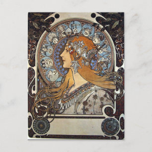 Cartes Pour Fêtes Annuelles Femme du Zodiac par Alphonse Mucha - Art Nouveau